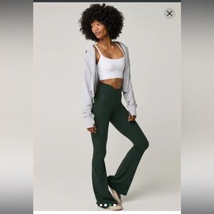 OFFLINE By Aerie Real Me High Waisted Crossover Flare Legging Mystical Green S